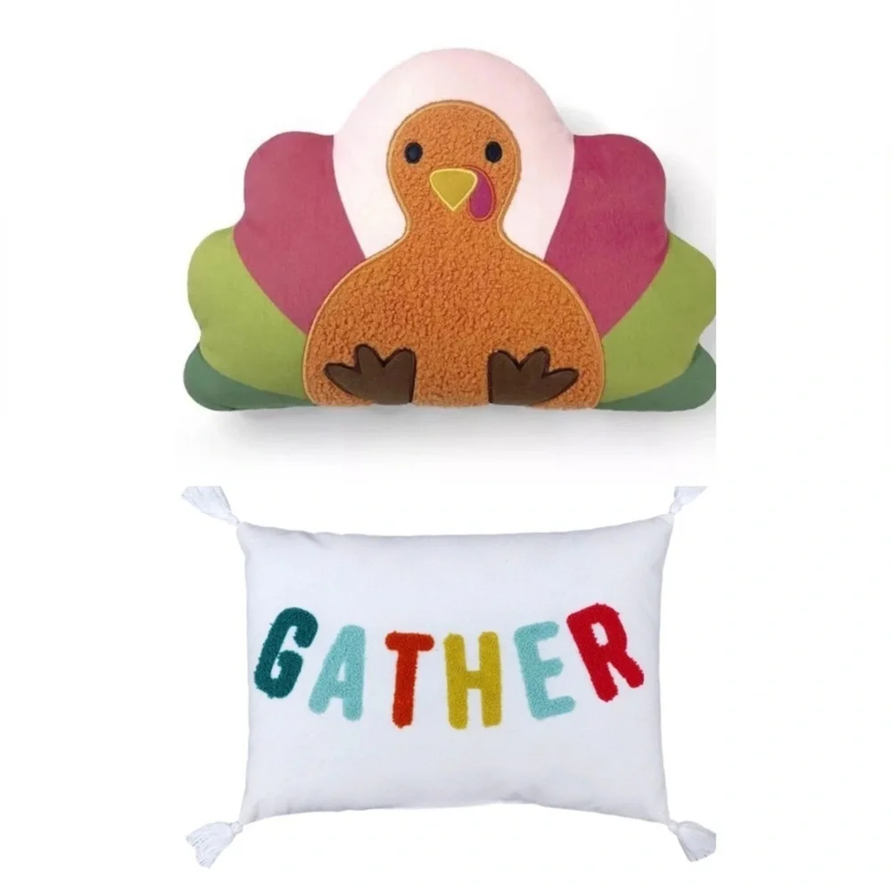 Set of 3 Target Bullseye's Playground Fall Themed Pillows